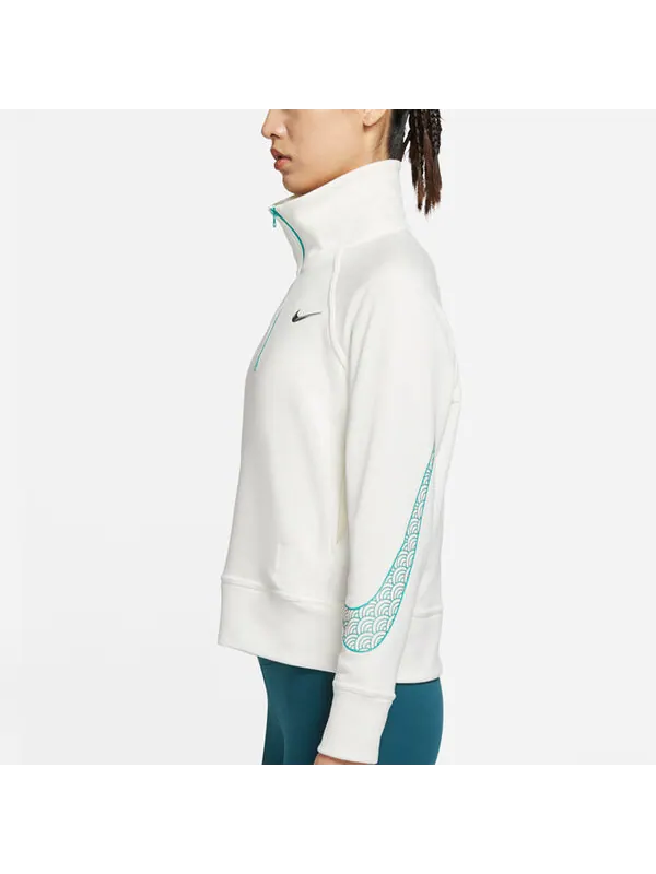 Свитер cny new year's edition casual sports solid color half zipper stand collar hoodie jacket sail white Nike, белый