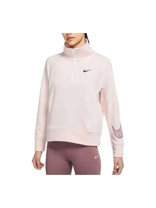 Свитер cny new year's edition casual sports solid color half zipper stand collar hoodie jacket soft orange Nike, оранжевый