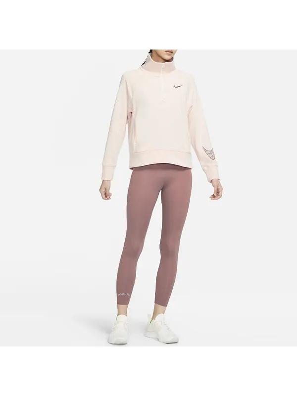 Свитер cny new year's edition casual sports solid color half zipper stand collar hoodie jacket soft orange Nike, оранжевый