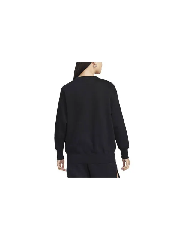 Толстовка (WMNS) Nike Sportswear Phoenix Fleece Wide Fit Crew Neck Sweatshirt 'Black' — изображение 3 из 3, черный/белый