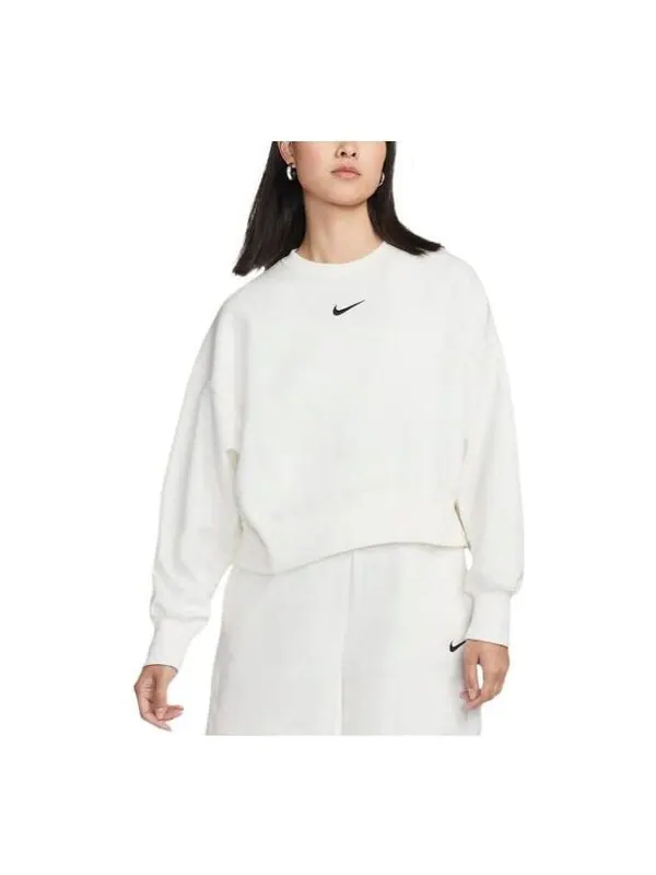 Свитера спортивная одежда phoenix флисовая толстовка с круглым вырезом Nike — изображение 1 из 3, белый/черный