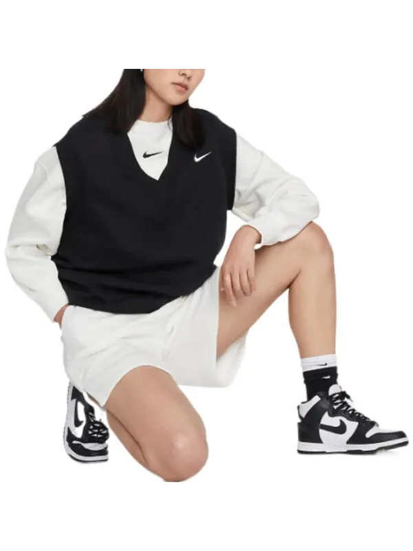 Свитера спортивная одежда phoenix флисовая толстовка с круглым вырезом Nike — изображение 3 из 3, белый/черный