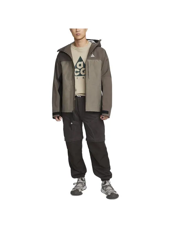 Куртка Nike ACG hooded zipped jacket 'Brown Grey' — изображение 3 из 3, серый