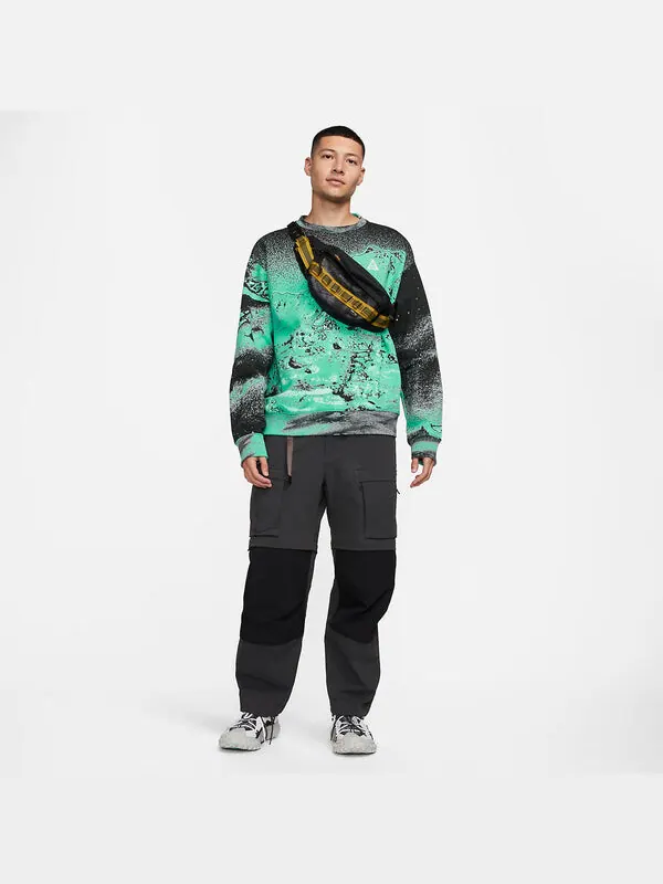 Свитер acg therma-fit all-over print fleece crew 'light menta' Nike — изображение 2 из 4, светлый/белый