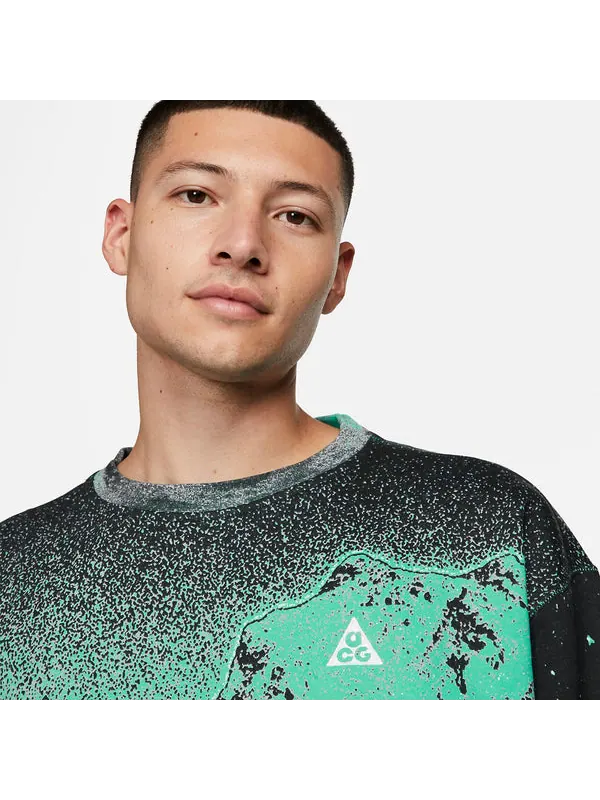 Свитер acg therma-fit all-over print fleece crew 'light menta' Nike — изображение 4 из 4, светлый/белый
