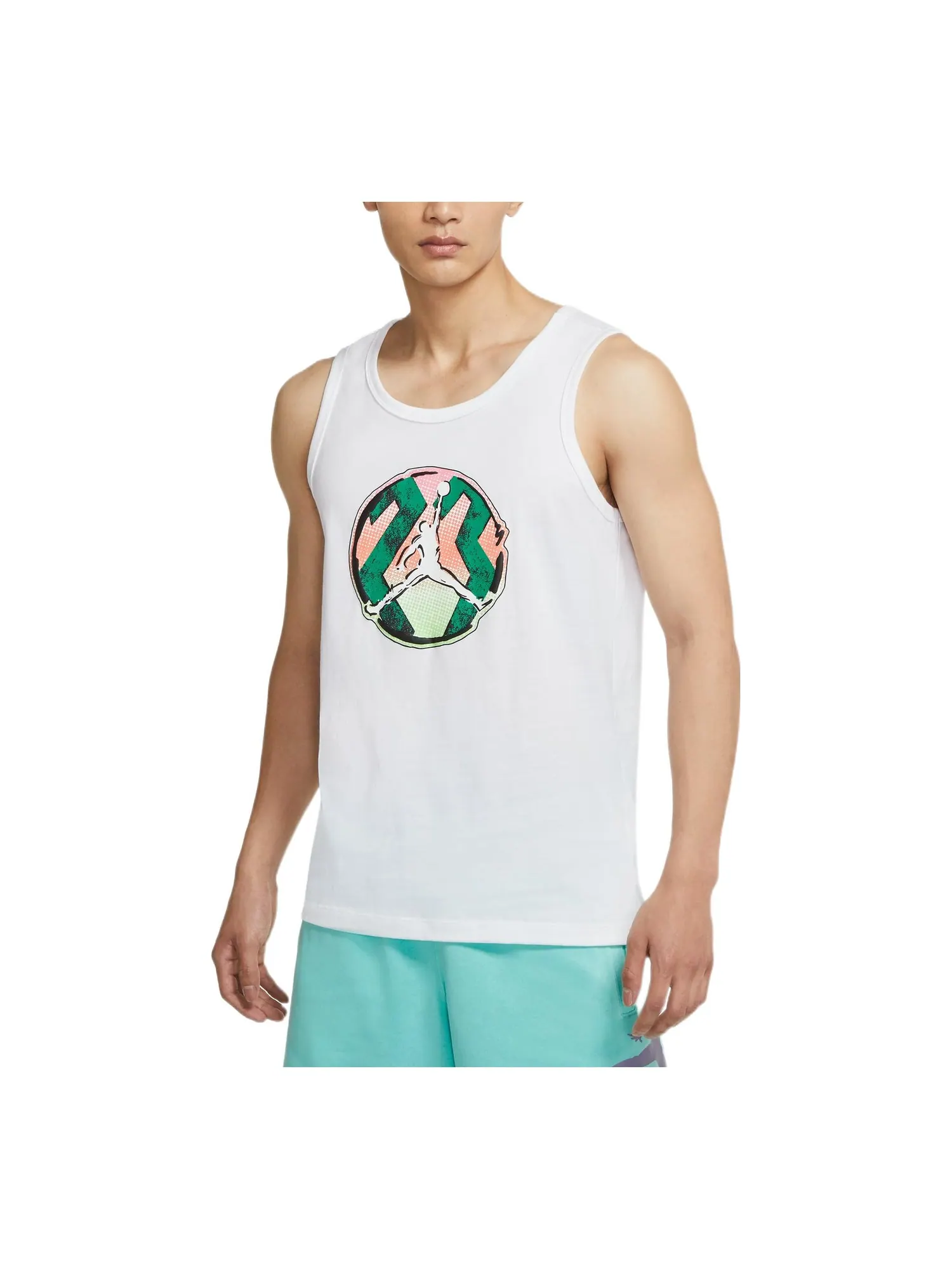 Жилет Men's Air Jordan SS22 Logo Pattern Printing Sports Vest White — изображение 1 из 1, мульти