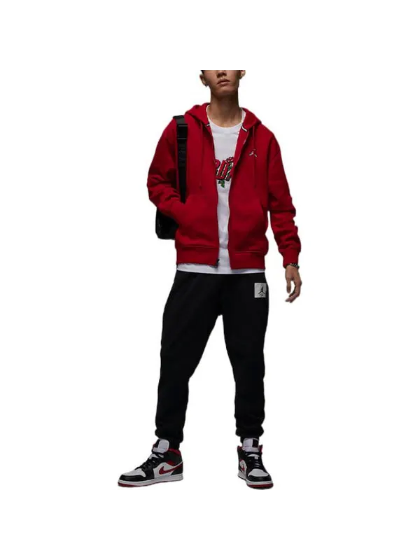 Толстовка Air Jordan Hooded Zipped Jacket 'Red' — изображение 2 из 3, красный
