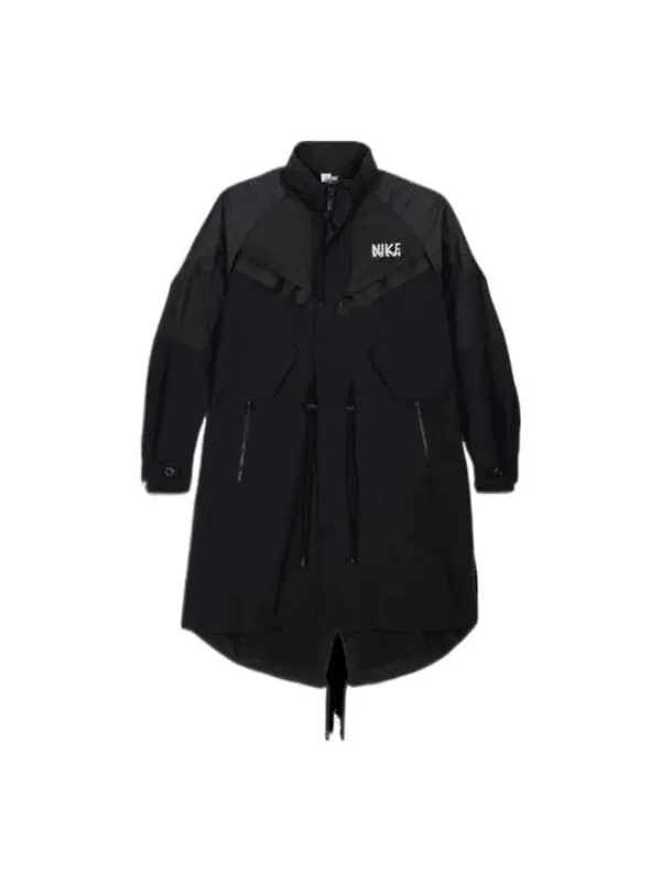 Пальто x sacai воронкообразный воротник оверсайз тренчкот ракушка азиатские размеры Nike — изображение 1 из 2, черный