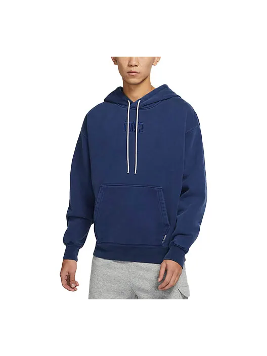 Толстовка Men's Nike NAI-KE Cha Nai-Ke Cha Series Logo Embroidered Loose Fleece Lined Space Blue — изображение 1 из 3, синий