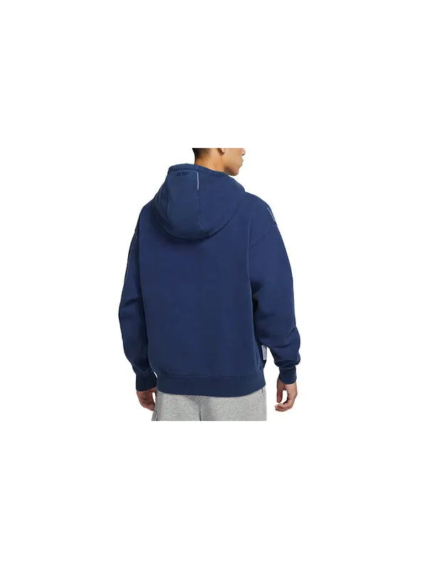 Толстовка Men's Nike NAI-KE Cha Nai-Ke Cha Series Logo Embroidered Loose Fleece Lined Space Blue — изображение 2 из 3, синий