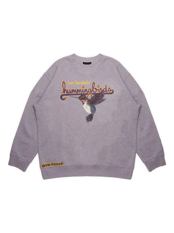 Толстовка hummingbirds crewneck sweatshirt 'heather grey' Drew House — изображение 1 из 2, серый