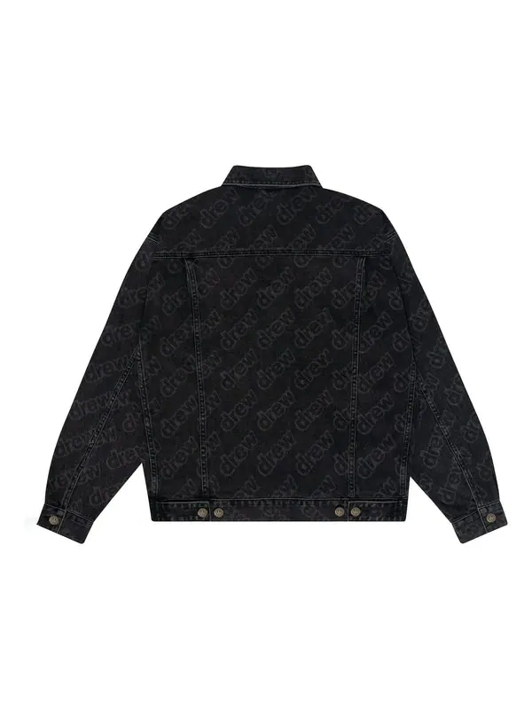 Куртка oversized trucker jacket 'black secret repeat' Drew House — изображение 2 из 2, черный