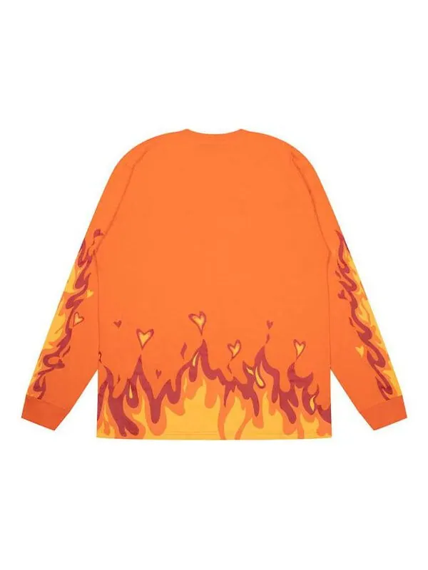 Футболка fire long sleeve t-shirt 'orange' Drew House — изображение 2 из 3, оранжевый
