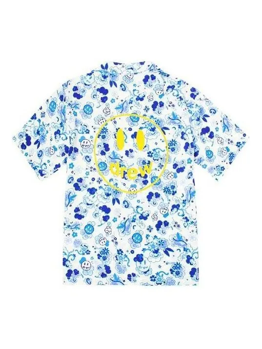 Рубашка rayon camp shirt 'blue' Drew House — изображение 1 из 2, синий/белый