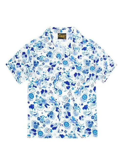Рубашка rayon camp shirt 'blue' Drew House — изображение 2 из 2, синий/белый