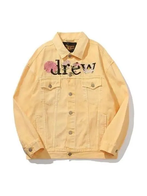 Куртка Drew House Floral Trucker Jacket 'Washed Tangerine' — изображение 1 из 2, желтый