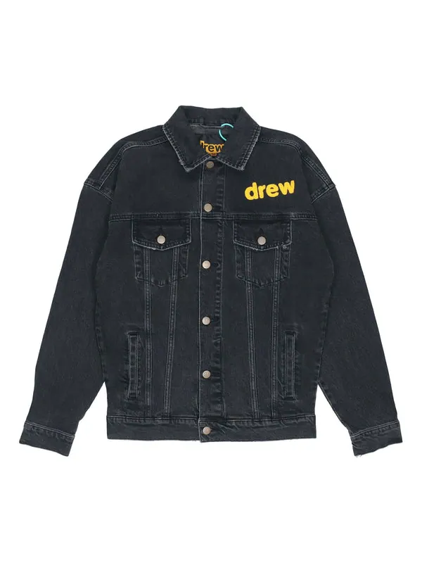 Куртка chenille mascot patch trucker jacket 'black' Drew House — изображение 2 из 2, черный