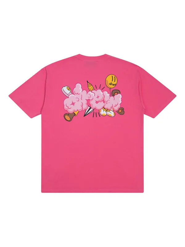 Футболка doodle joy t-shirt 'hot pink' Drew House — изображение 1 из 4, розовый