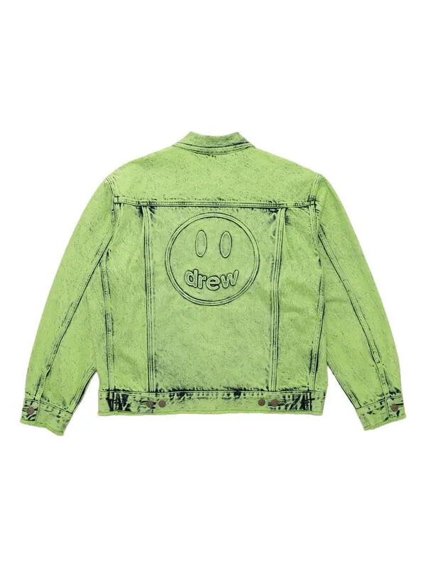 Куртка oversized trucker jacket 'painted lime' Drew House — изображение 2 из 2, желтый