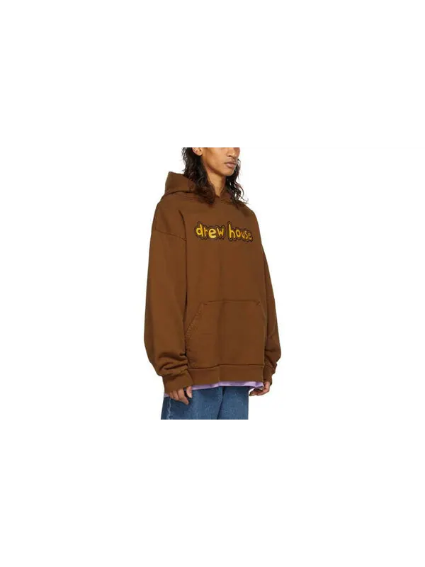 Толстовка cartoon font hoodie 'brown' Drew House — изображение 3 из 4, коричневый