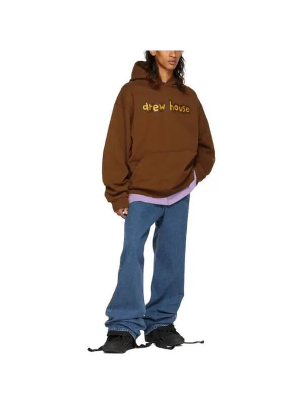 Толстовка cartoon font hoodie 'brown' Drew House — изображение 4 из 4, коричневый