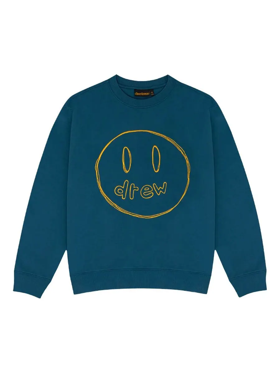 Худи Drew House Sketch Mascot Crewneck 'Peacock' — изображение 1 из 2, синий