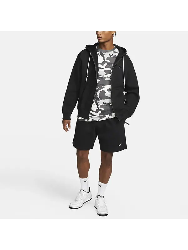 Куртка Nike Solo Swoosh Men's Full-Zip Hoodie 'Black' — изображение 3 из 3, черный/белый