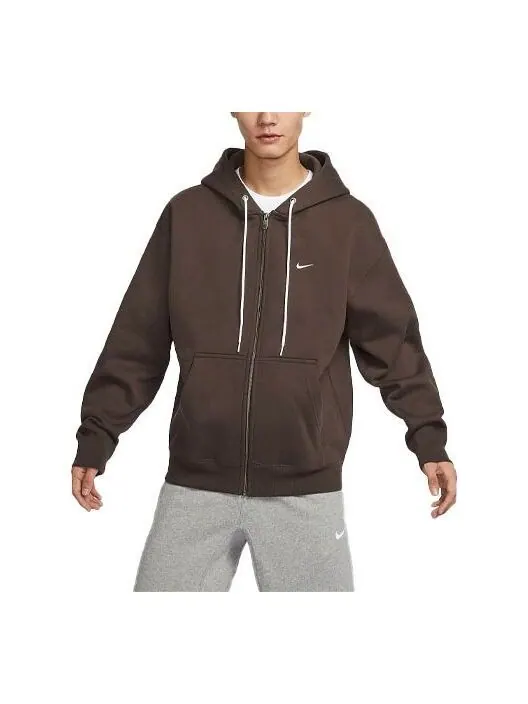 Толстовка Nike Solo Swoosh Hoodie 'Brown' — изображение 1 из 3, коричневый