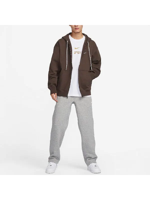 Толстовка Nike Solo Swoosh Hoodie 'Brown' — изображение 3 из 3, коричневый