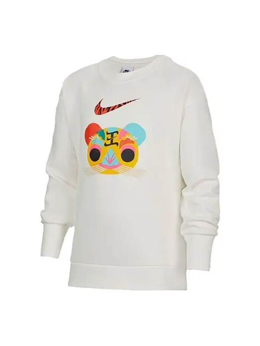 Толстовка cny new year's edition fleece stay warm round neck pullover boy white Nike — изображение 1 из 3, белый