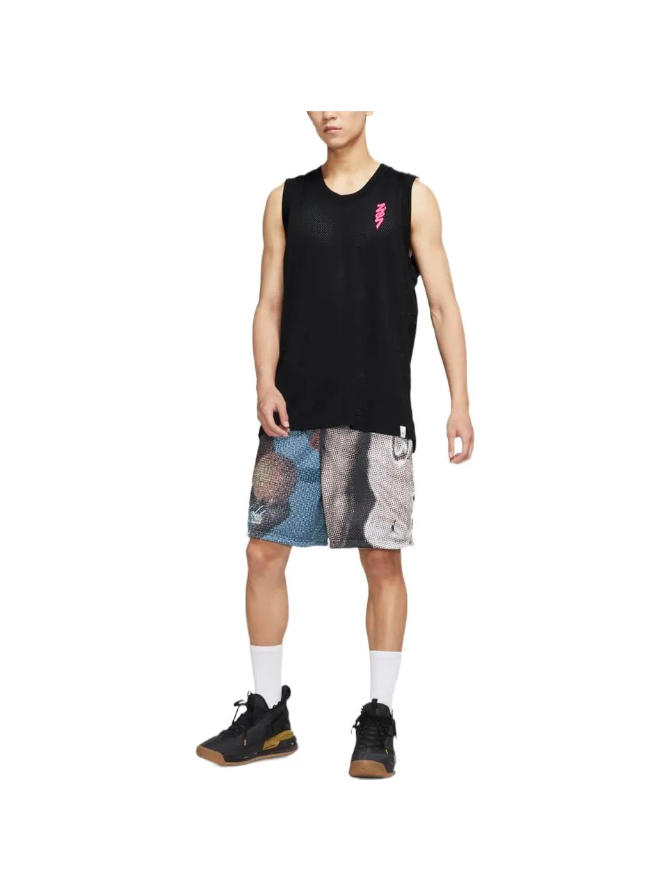 Жилет Men's Air Jordan Pattern Printing Mesh Round Neck Sports Vest Black — изображение 3 из 3, мульти