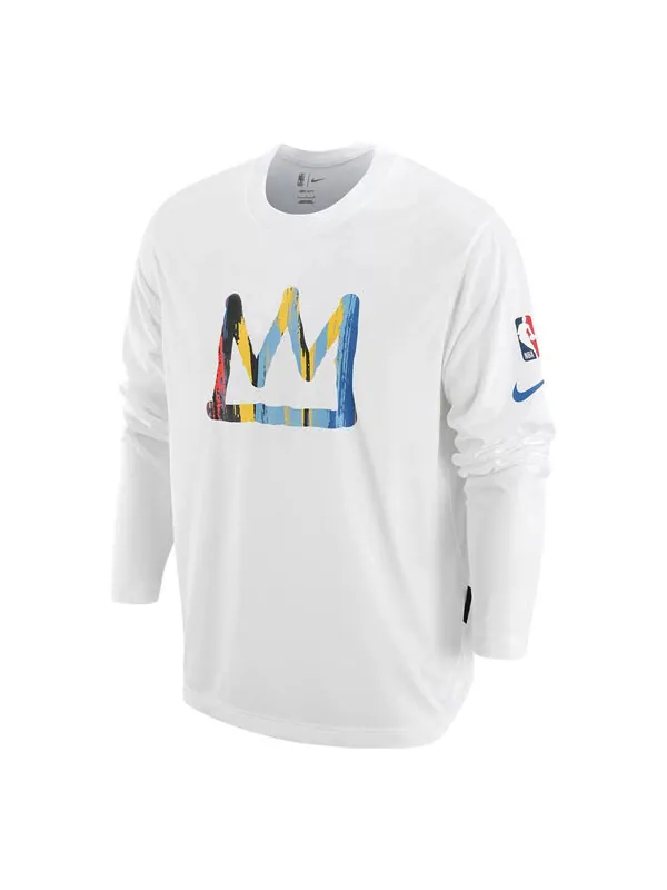 Футболка Nike x NBA Brooklyn NETS Long Sleeve 'White' — изображение 1 из 3, белый/мульти