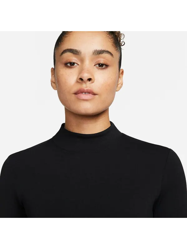 Футболка с надписью swoosh футболка с длинным рукавом для йоги Nike — изображение 3 из 4, черный/белый