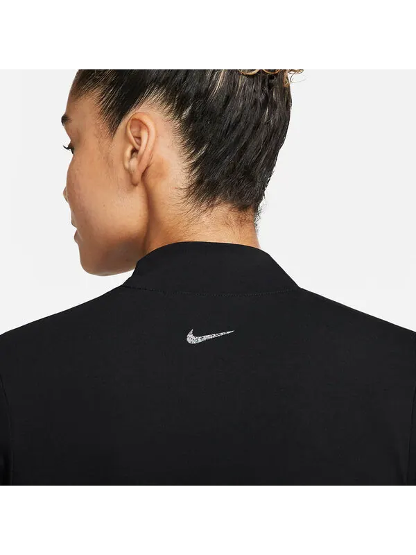 Футболка с надписью swoosh футболка с длинным рукавом для йоги Nike — изображение 4 из 4, черный/белый