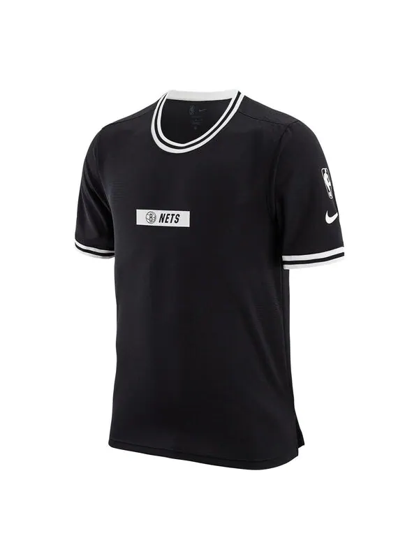 Футболка Nike x Nba Dri-fit Brooklyn Nets Courtside T-Shirt 'Black' — изображение 1 из 3, черный/мульти