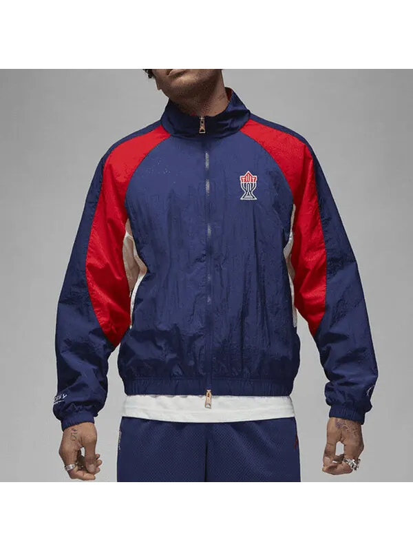 Куртка Air Jordan x Trophy Room Woven Jacket 'Blue Red' — изображение 3 из 4, красный/синий/мульти