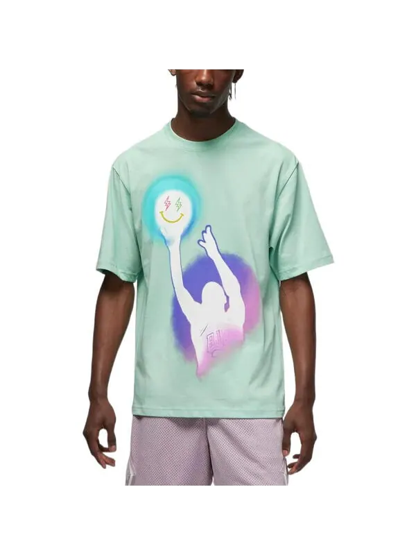 Футболка x j balvin t-shirt 'mint' Air Jordan — изображение 3 из 4, зеленый