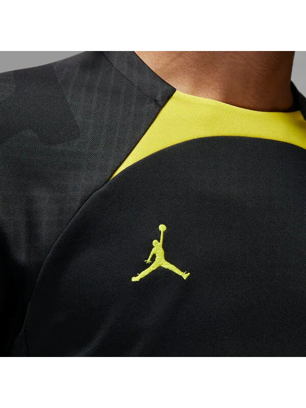 Футболка Air Jordan x Paris Saint-Germain Strike Dri-FIT Knit Soccer Top 'Black' — изображение 3 из 4, черный/мульти