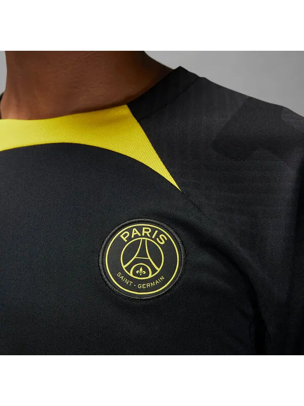 Футболка Air Jordan x Paris Saint-Germain Strike Dri-FIT Knit Soccer Top 'Black' — изображение 4 из 4, черный/мульти