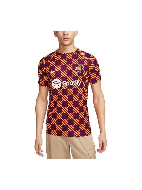 Спортивная футболка barcelona fc pre match soccer jersey 'orange' Nike — изображение 1 из 4, оранжевый/мульти