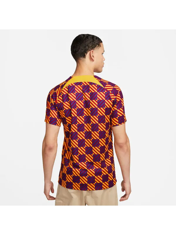 Спортивная футболка barcelona fc pre match soccer jersey 'orange' Nike — изображение 2 из 4, оранжевый/мульти
