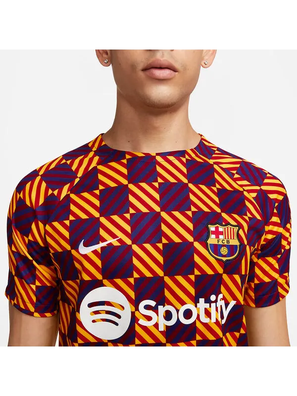 Спортивная футболка barcelona fc pre match soccer jersey 'orange' Nike — изображение 3 из 4, оранжевый/мульти