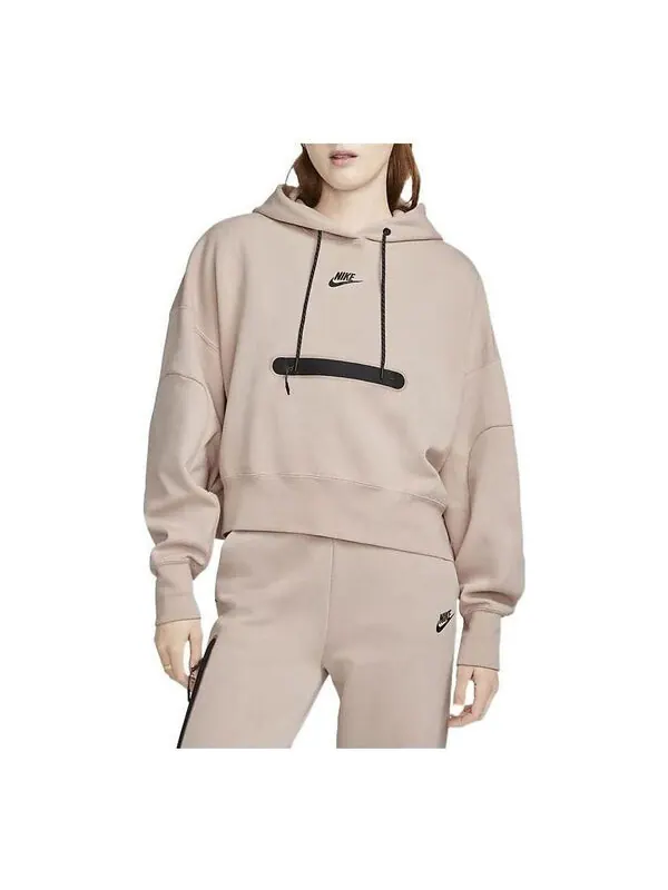 Толстовка спортивная одежда технический флисовый свитер с капюшоном Nike — изображение 1 из 3, коричневый