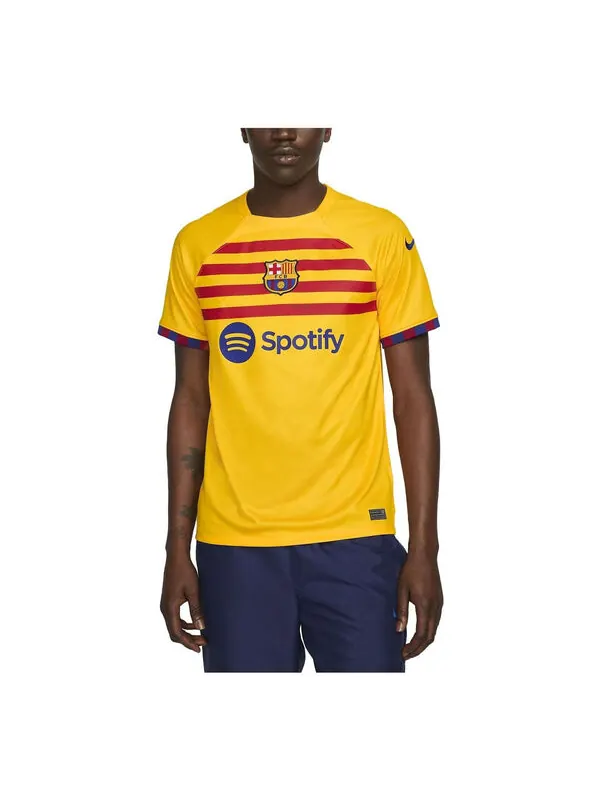 Футболка fc barcelona 23 24 stadium fourth dri fit футбольная майка Nike — изображение 1 из 4, желтый/красный/синий