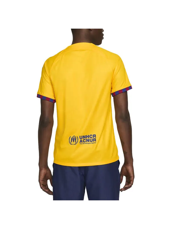 Футболка fc barcelona 23 24 stadium fourth dri fit футбольная майка Nike — изображение 4 из 4, желтый/красный/синий