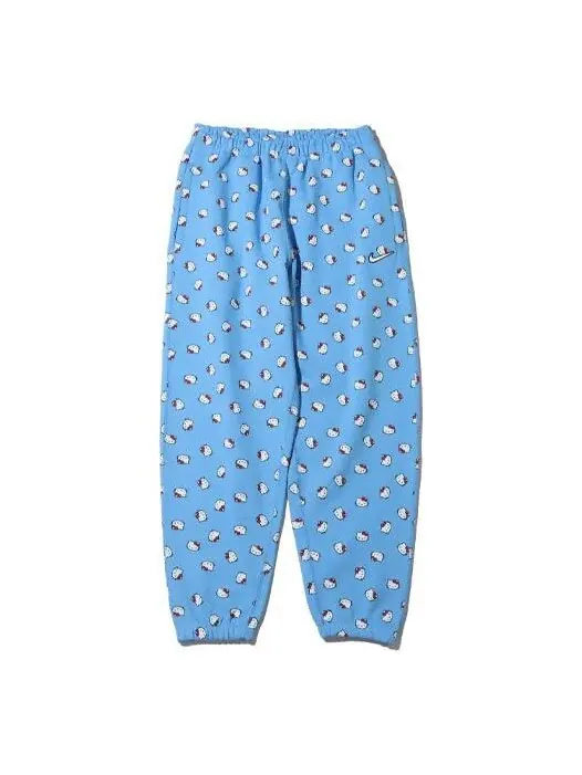 Брюки men's x hello kitty crossover ss22 full print cat straight casual sports pants/trousers/joggers blue Nike, мульти