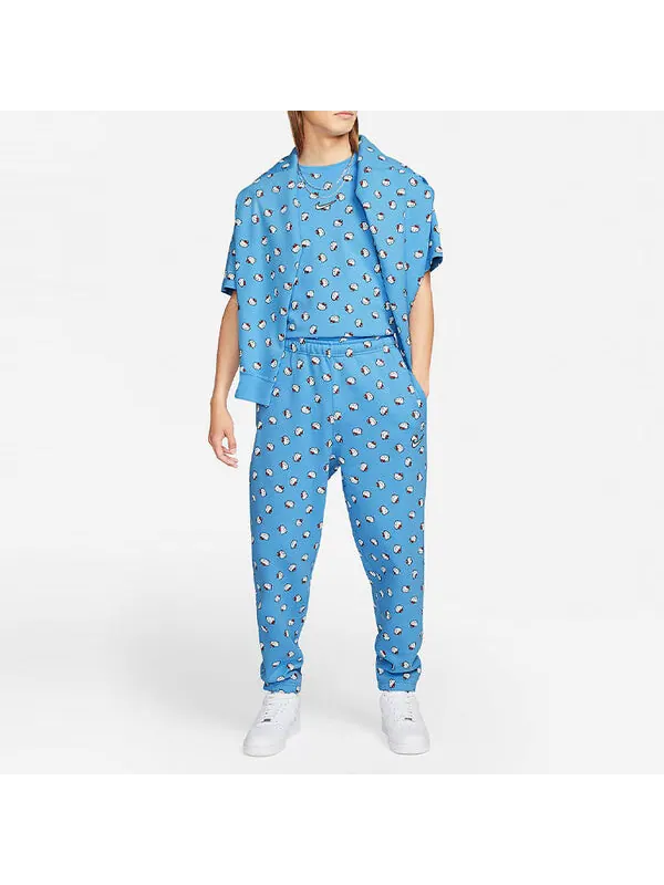Брюки men's x hello kitty crossover ss22 full print cat straight casual sports pants/trousers/joggers blue Nike, мульти