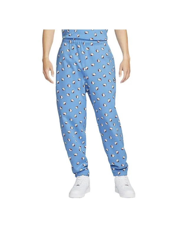 Брюки men's x hello kitty crossover ss22 full print cat straight casual sports pants/trousers/joggers blue Nike, мульти