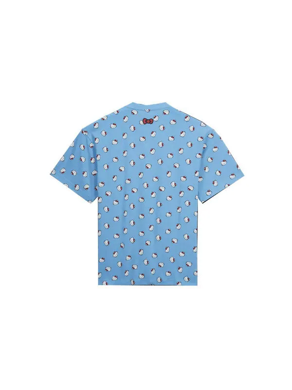 Футболка x hello kitty crossover version funny cartoon pattern round neck short sleeve us edition blue Nike, мульти