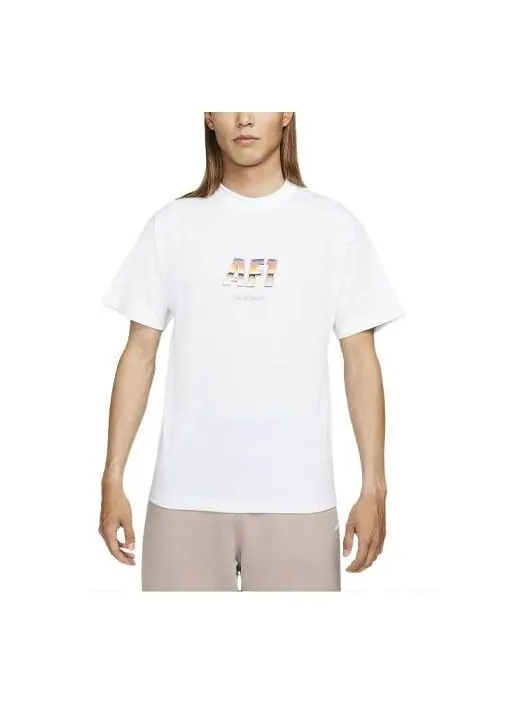Футболка Men's Nike Alphabet Printing Casual Straight Short Sleeve Asia Edition White T-Shirt — изображение 1 из 3, мульти